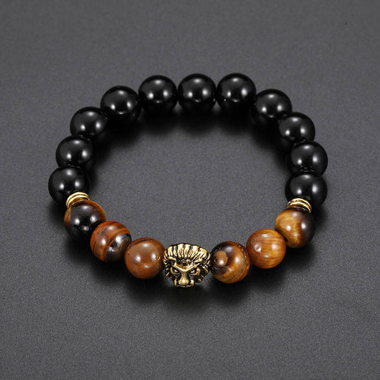 Lion head beaded bead bracelet Luvéillé
