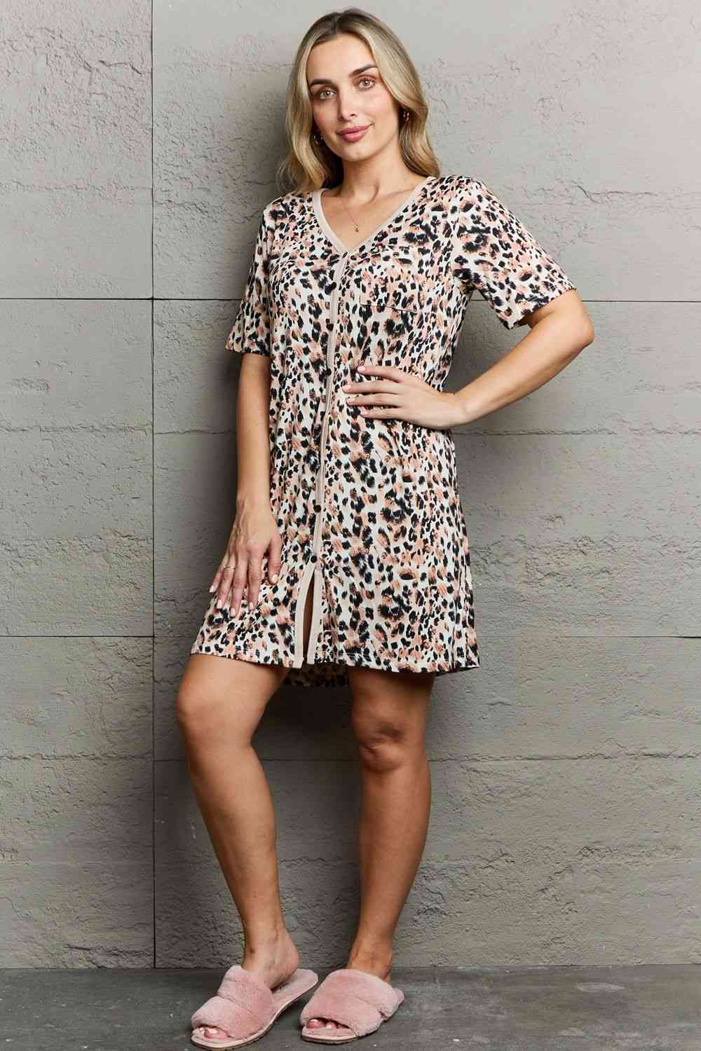 MOON NITE Quilted Quivers Button Down Sleepwear Dress Luvéillé