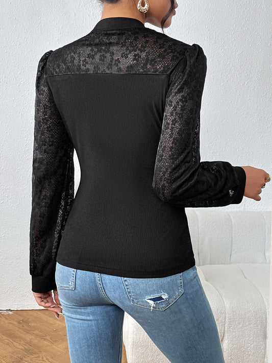 Mock Neck Long Sleeve Top Luvéillé