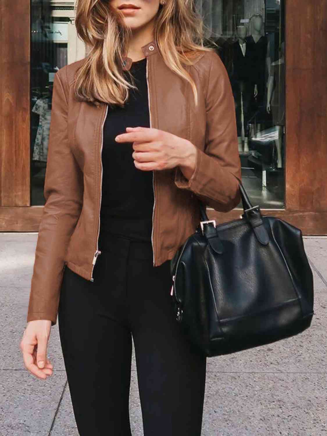 Mock Neck Zip Up Jacket Luvéillé
