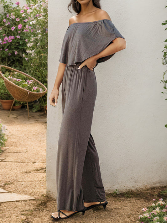 Off-Shoulder Wide Leg Jumpsuit Luvéillé
