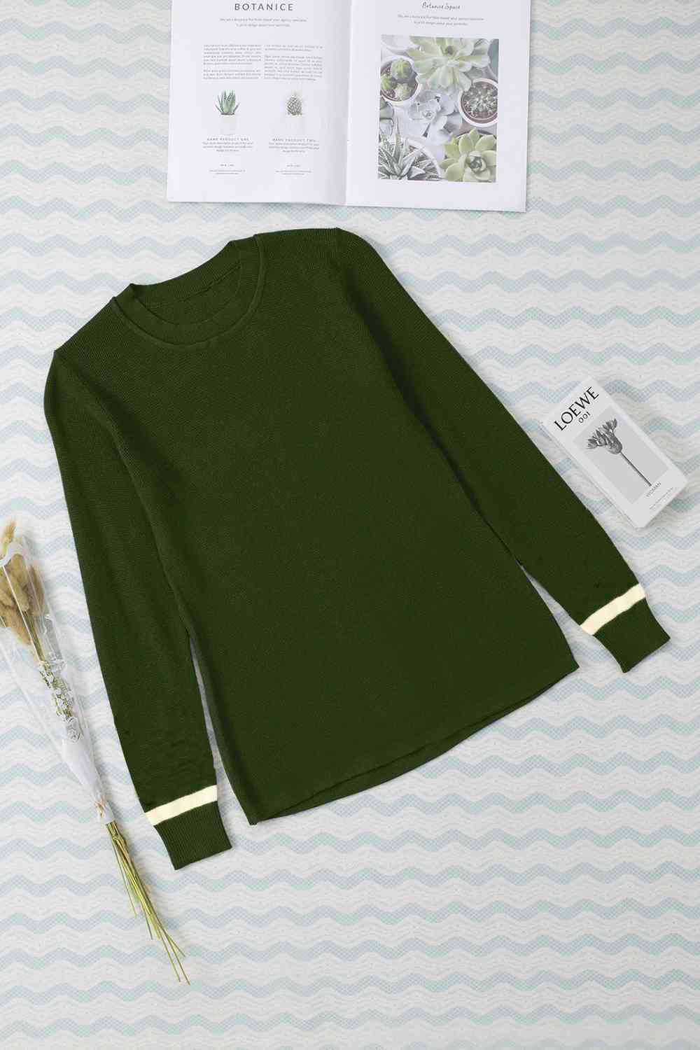 Round Neck Long Sleeve Knit Top Luvéillé
