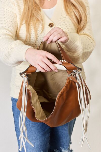 SHOMICO Fringe Detail Contrast Handbag Luvéillé