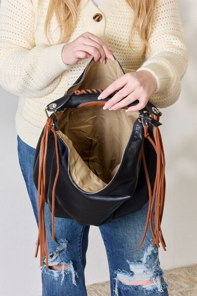 SHOMICO Fringe Detail Contrast Handbag Luvéillé