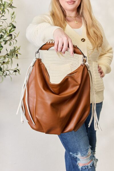 SHOMICO Fringe Detail Contrast Handbag Luvéillé