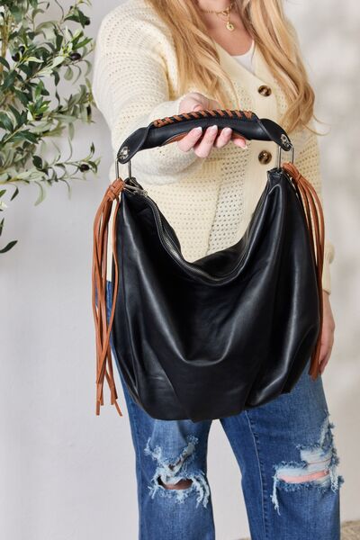 SHOMICO Fringe Detail Contrast Handbag Luvéillé