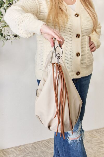 SHOMICO Fringe Detail Contrast Handbag Luvéillé