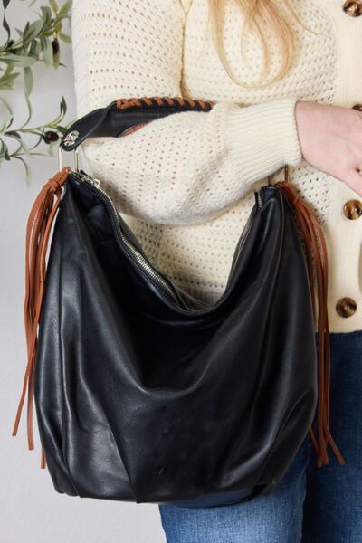 SHOMICO Fringe Detail Contrast Handbag Luvéillé