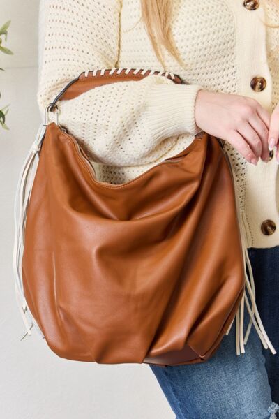 SHOMICO Fringe Detail Contrast Handbag Luvéillé