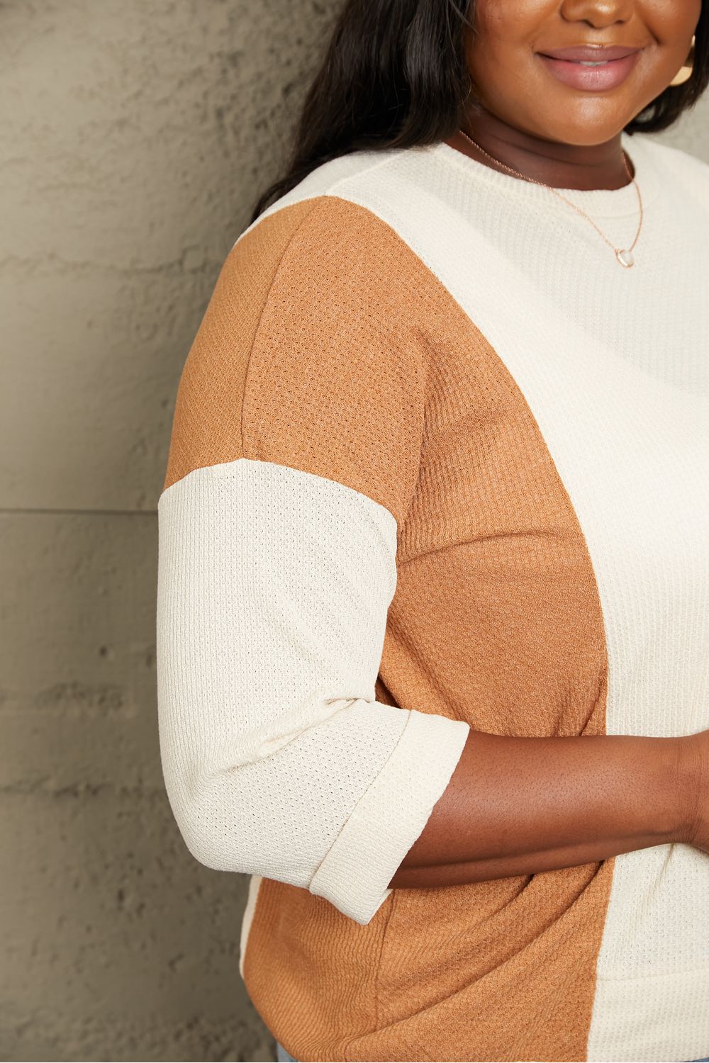 Sew In Love Full Size Tri-Color Pattern Blouse Luvéillé