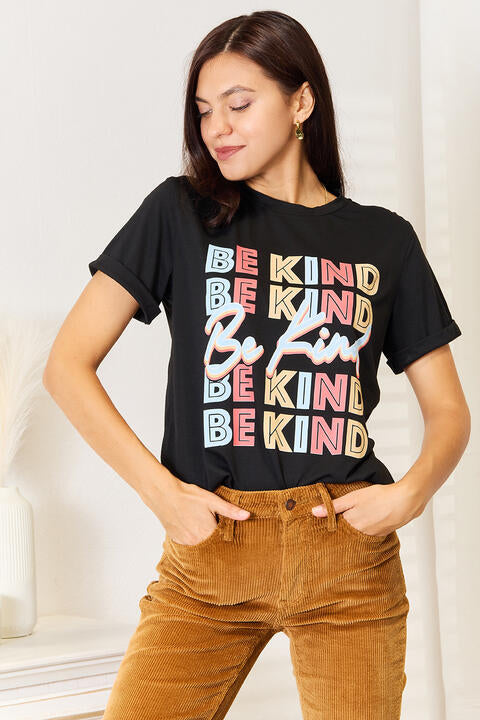 Simply Love BE KIND Graphic Round Neck T-Shirt Luvéillé