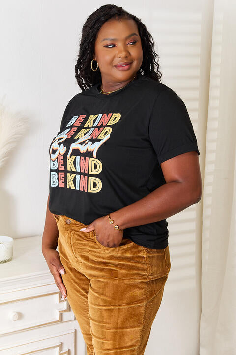 Simply Love BE KIND Graphic Round Neck T-Shirt Luvéillé