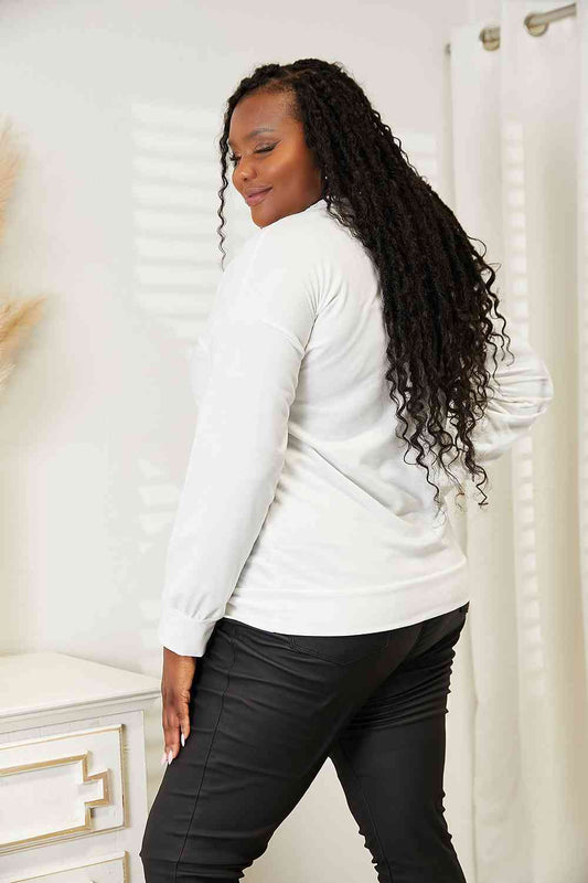 Simply Love Graphic Dropped Shoulder Round Neck Sweatshirt Luvéillé