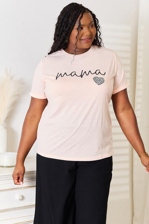 Simply Love MAMA Heart Graphic T-Shirt Luvéillé