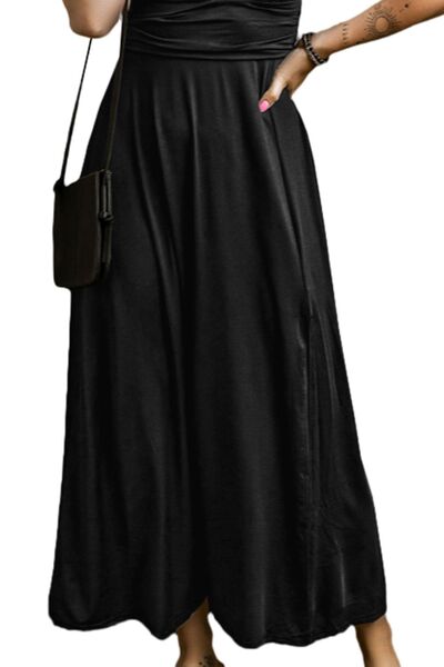 Smocked V-Neck Short Sleeve Dress Luvéillé