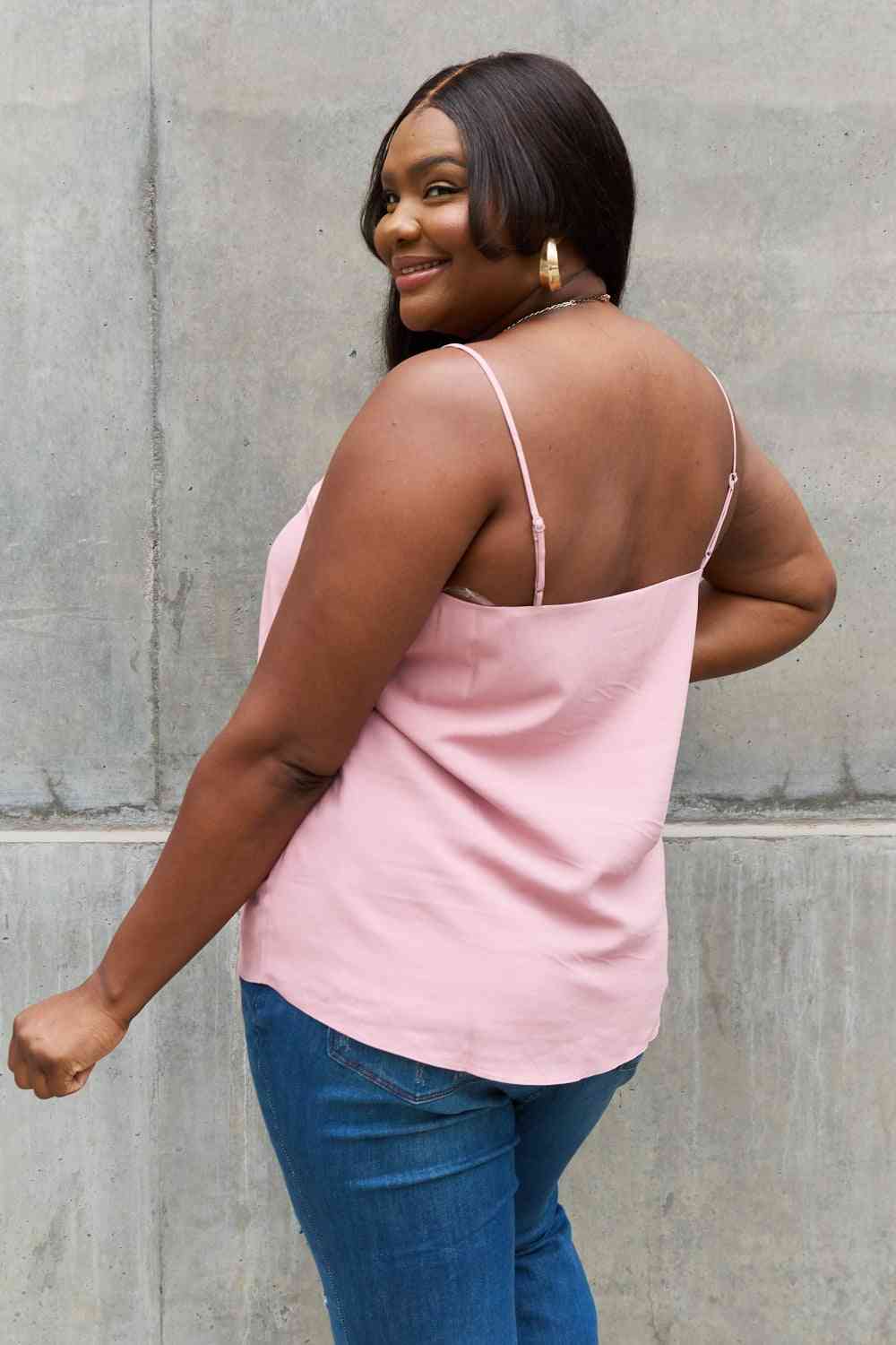 Sweet Lovely By Jen Full Size Scalloped Cami in Rosewood Luvéillé