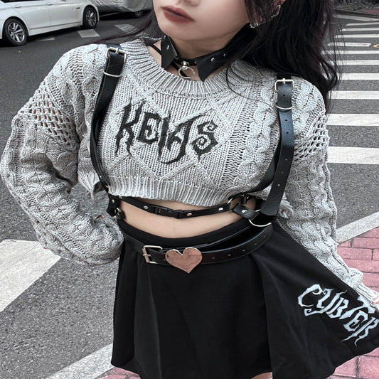T-shirt Street Punk Spicy Girl Short Long-sleeved Sweater Luvéillé