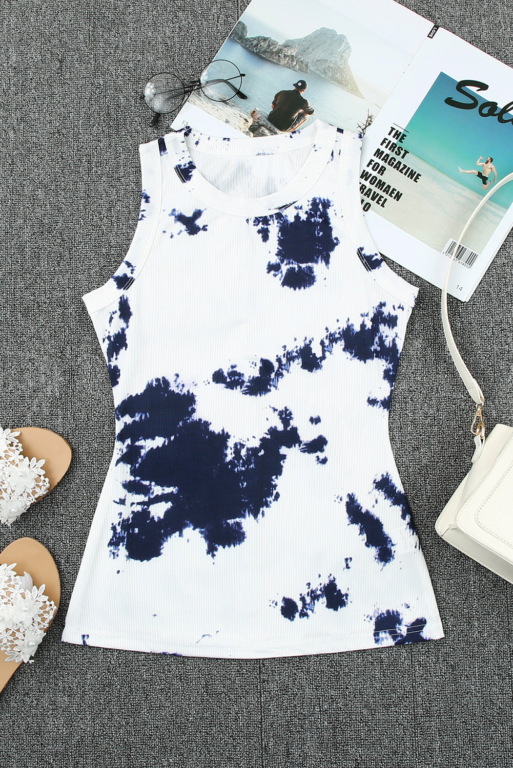 Tie-Dye Round Neck Tank Luvéillé