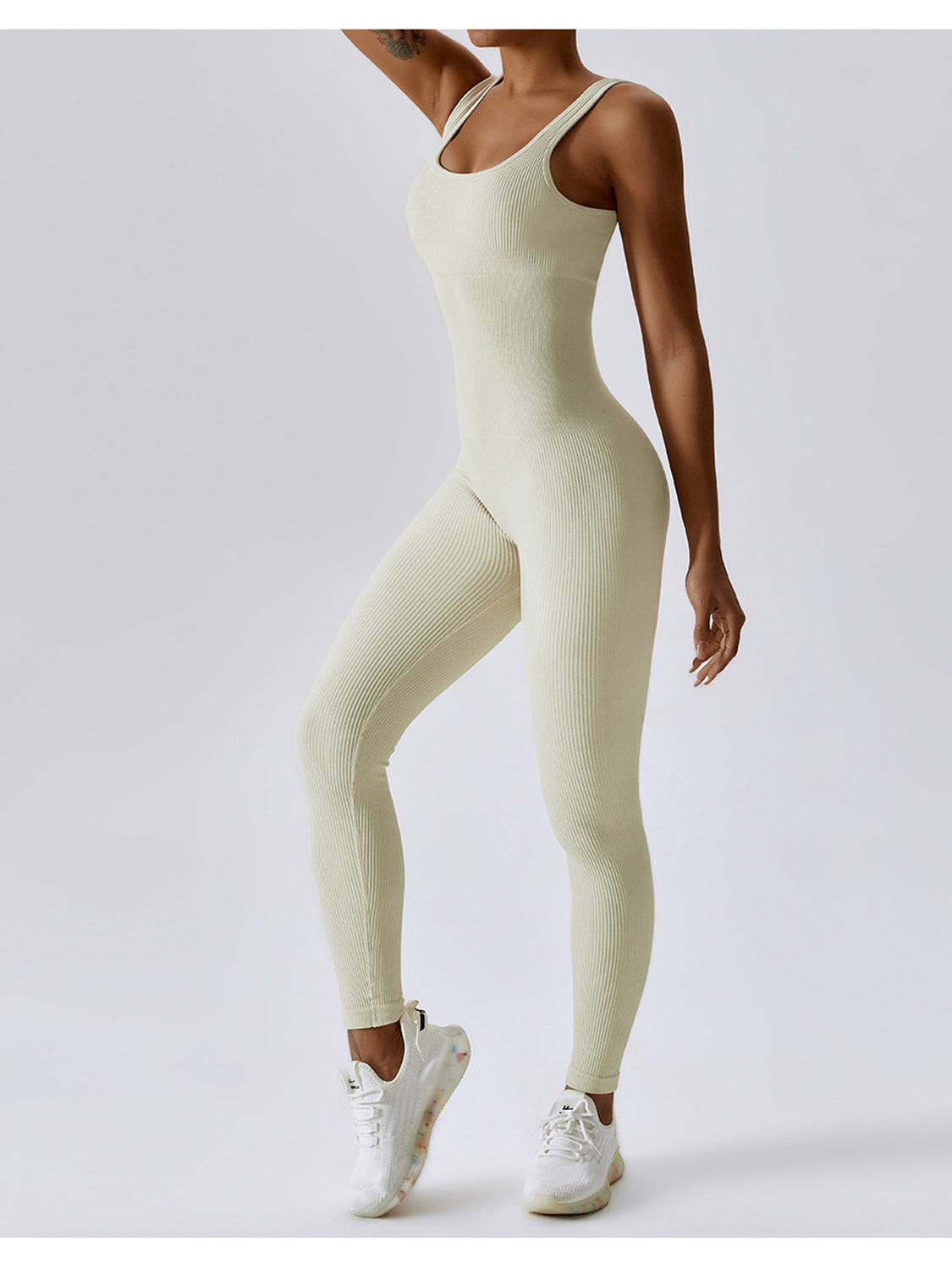 Wide Strap Sleeveless Active Jumpsuit Luvéillé
