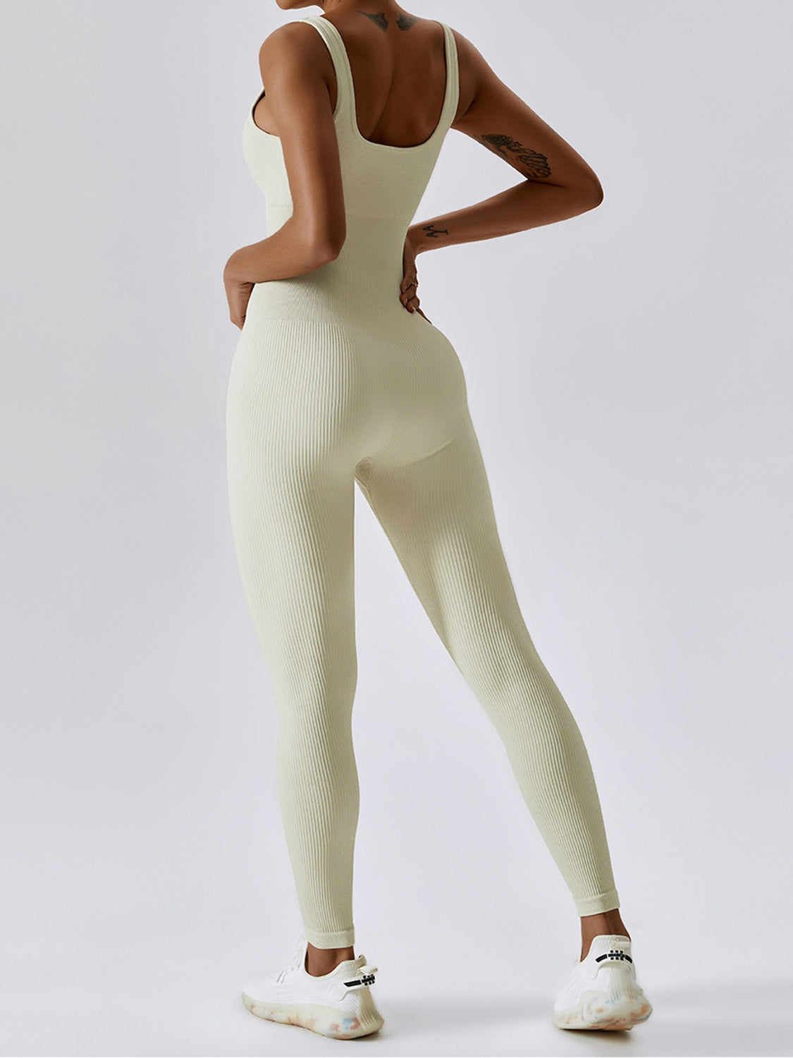 Wide Strap Sleeveless Active Jumpsuit Luvéillé