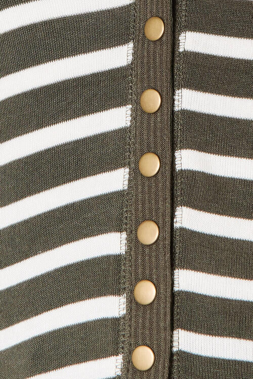 Zenana Full Size Striped Snap Down Cardigan Luvéillé