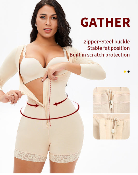 Long Sleeve Adjustable Sling Button Zipper