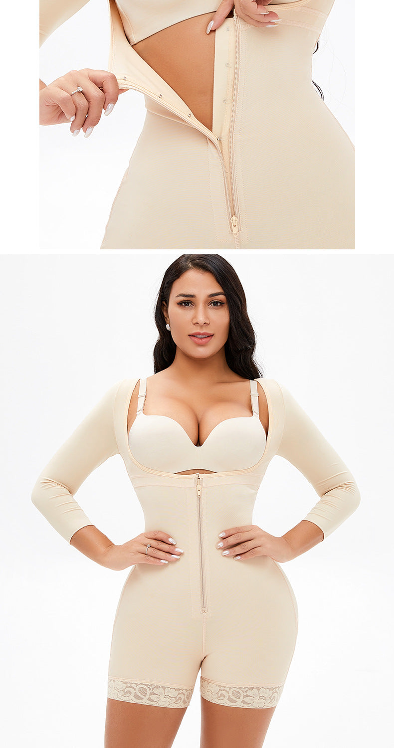 Long Sleeve Adjustable Sling Button Zipper