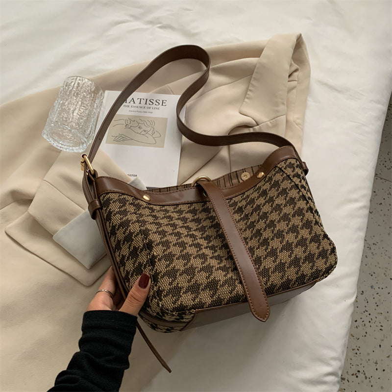 Retro Bag Fashion Houndstooth