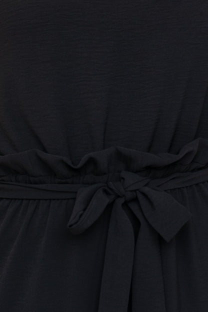 Sleeveless One Shoulder Waist Tie Jumpsuit