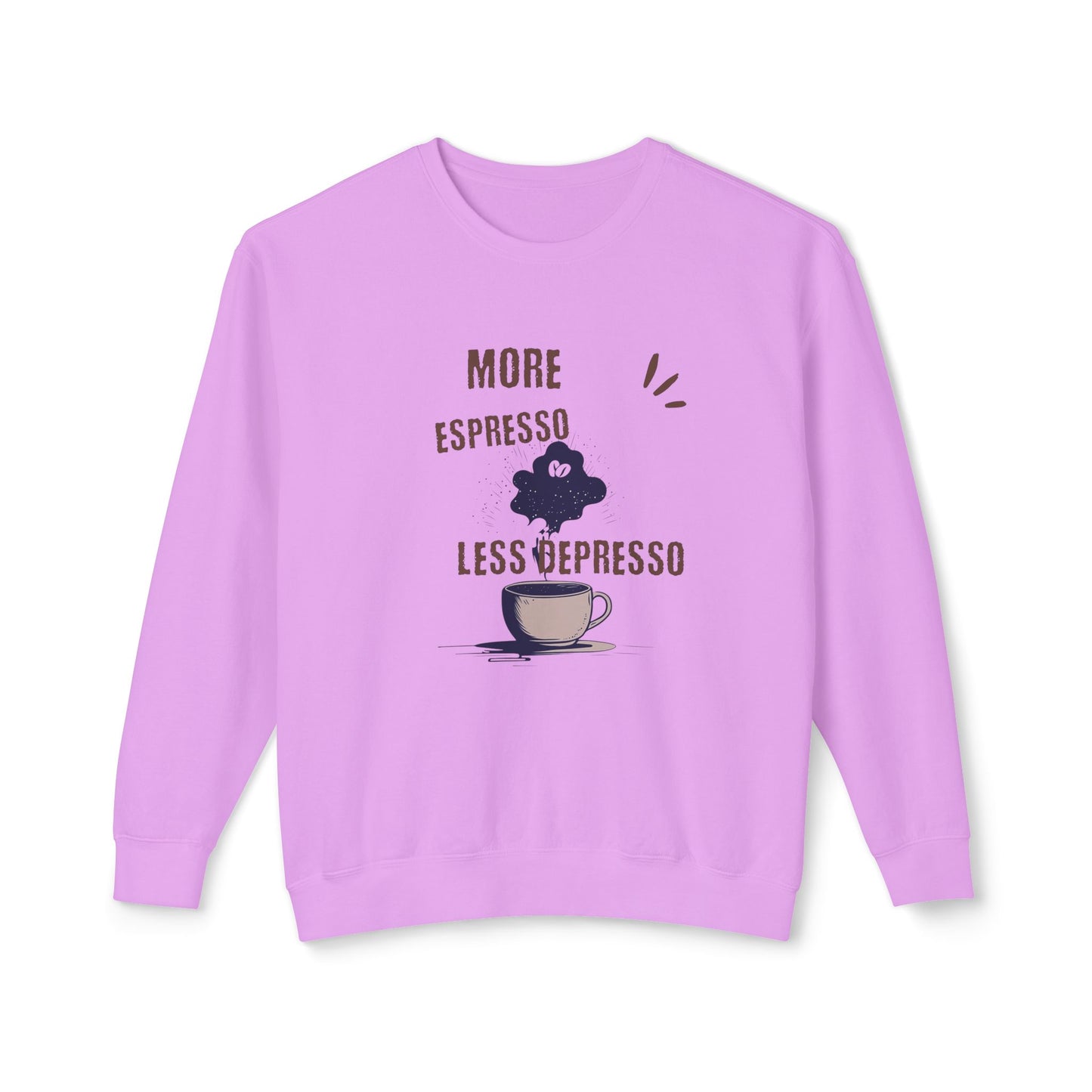 Sweatshirt — "More Espresso Less Depresso" Coffee Lover Crewneck