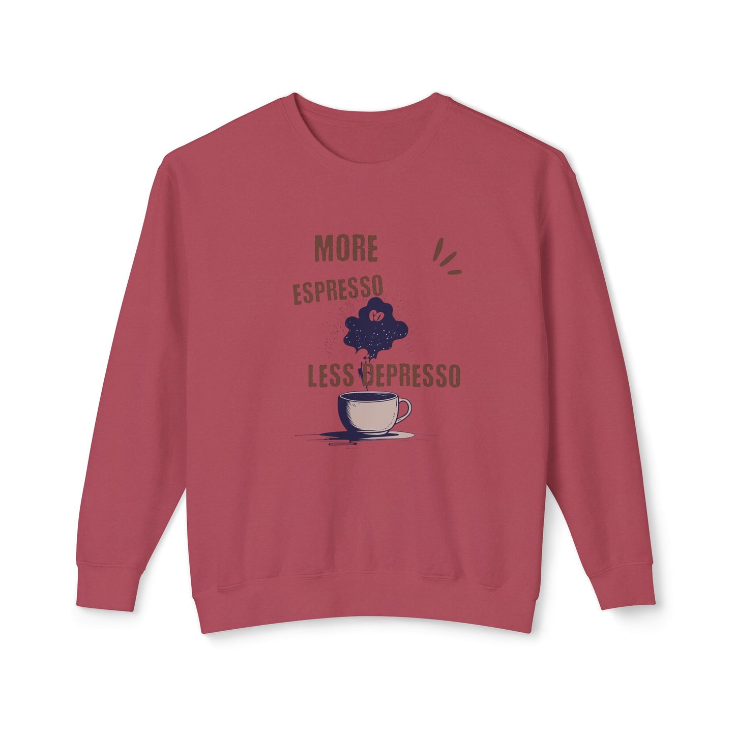 Sweatshirt — "More Espresso Less Depresso" Coffee Lover Crewneck