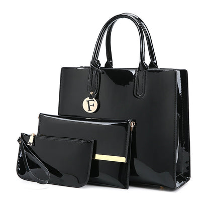 Artificial Patent Leather Glossy handbag Luvéillé