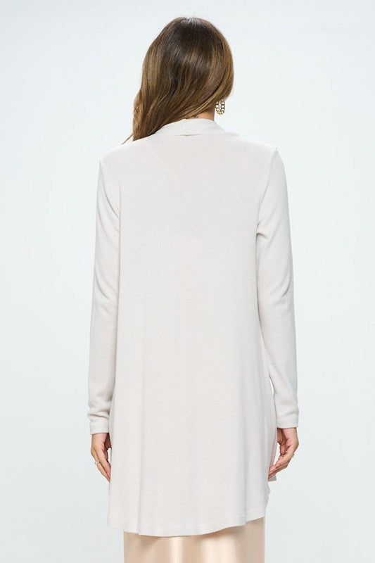 Brushed Knit Draped Cardigan with Cashmere Feel Luvéillé