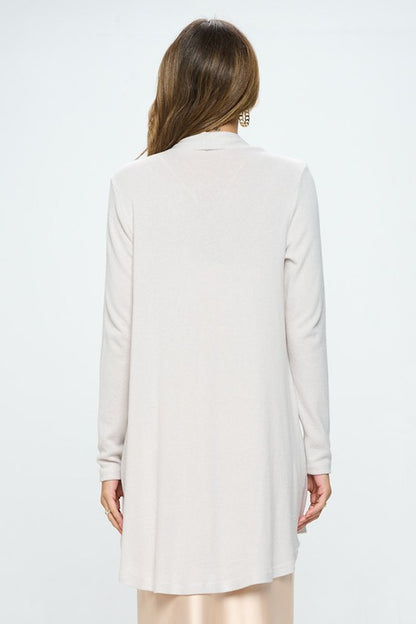 Brushed Knit Draped Cardigan with Cashmere Feel Luvéillé