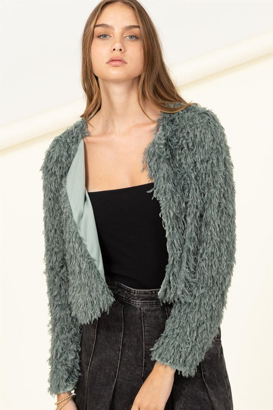 Essential Beauty Cropped Fur Jacket Luvéillé