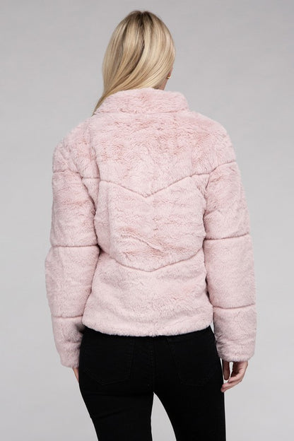 Fluffy Zip-Up Sweater Jacket Luvéillé