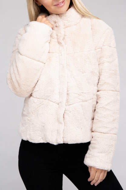 Fluffy Zip-Up Sweater Jacket Luvéillé