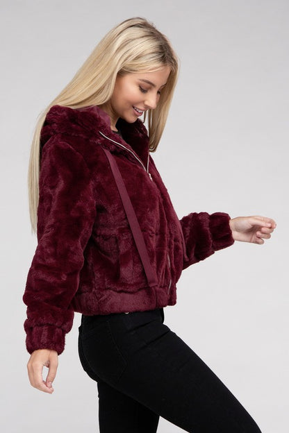 Fluffy Zip-Up Teddy Hoodie Luvéillé