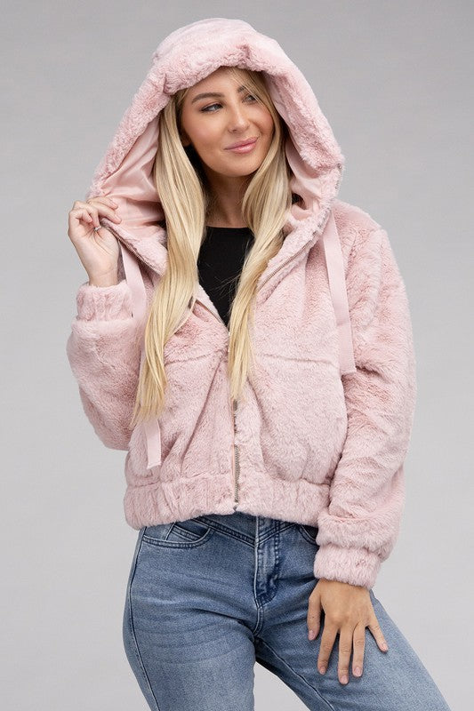 Fluffy Zip-Up Teddy Hoodie Luvéillé