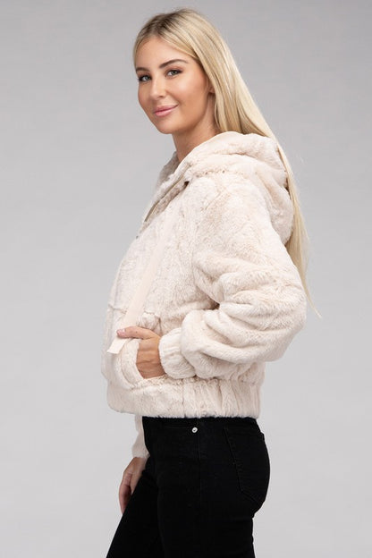 Fluffy Zip-Up Teddy Hoodie Luvéillé