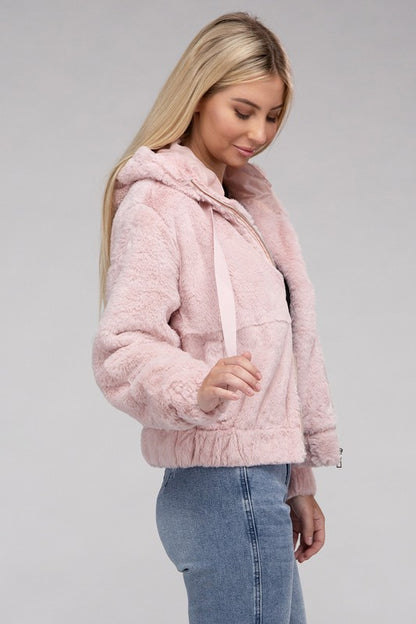 Fluffy Zip-Up Teddy Hoodie Luvéillé