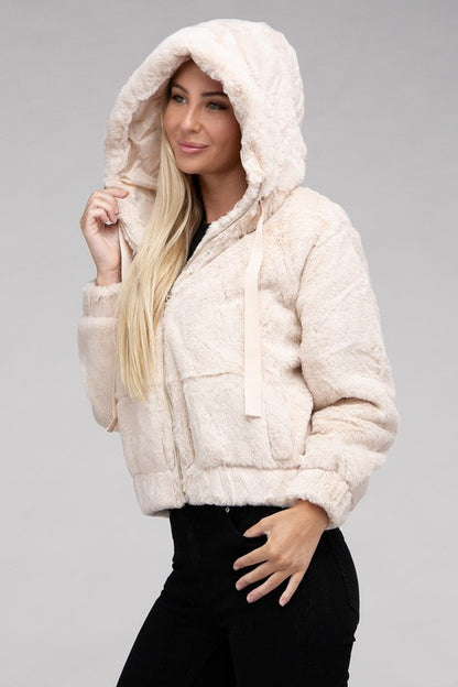 Fluffy Zip-Up Teddy Hoodie Luvéillé