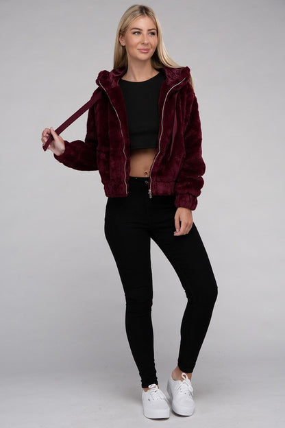 Fluffy Zip-Up Teddy Hoodie Luvéillé