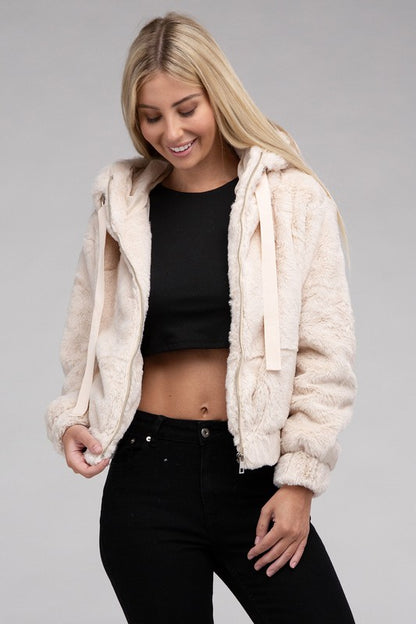 Fluffy Zip-Up Teddy Hoodie Luvéillé