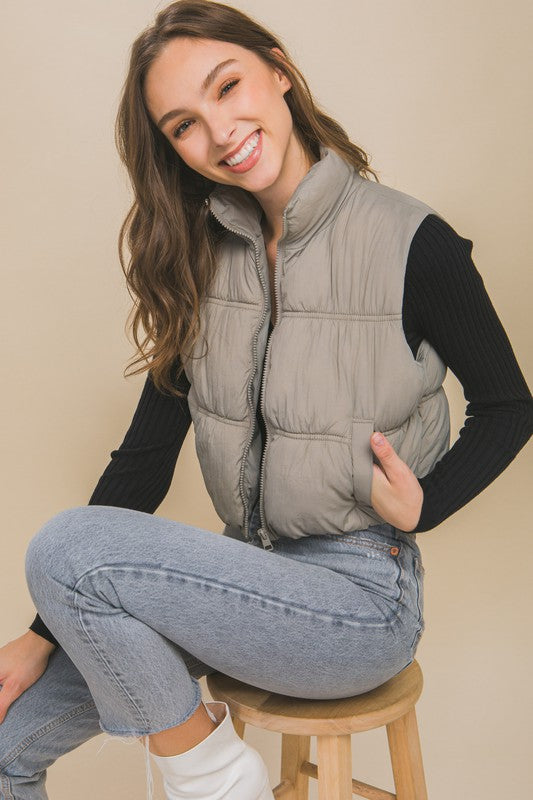 High Neck Puffer Vest Luvéillé