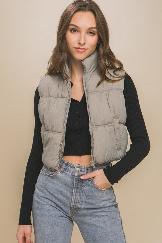 High Neck Puffer Vest Luvéillé