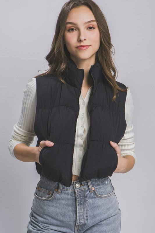 High Neck Puffer Vest Luvéillé