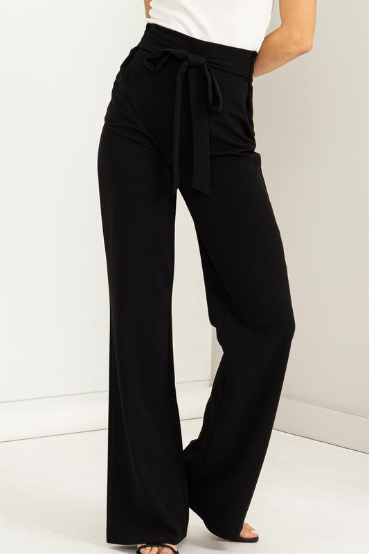 Seeking Sultry High-Waisted Tie Front Flared Pants Luvéillé