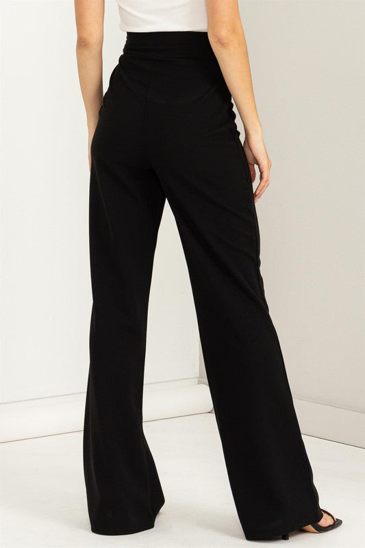 Seeking Sultry High-Waisted Tie Front Flared Pants Luvéillé