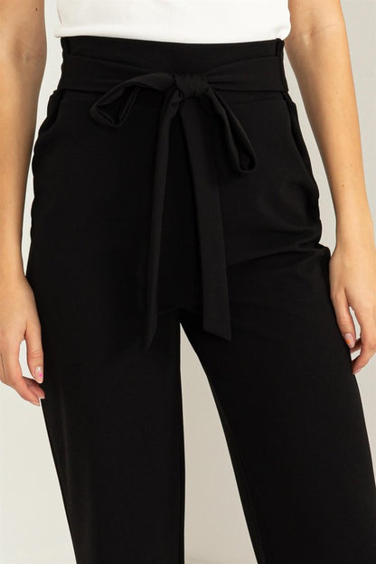 Seeking Sultry High-Waisted Tie Front Flared Pants Luvéillé